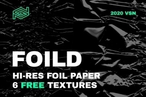 褶皱锡箔纸纹理图片素材免费下载 FOILD / Free Hi-Res Foil Paper Texture Pack