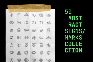 50个高质量抽象符号标记图形图案素材合辑 50 Abstract Signs / Marks Collection