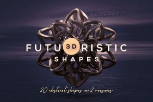 三维渲染未来主义抽象金属形状素材合辑 Futuristic 3D Shapes