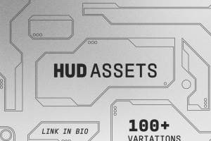 100+未来派科技电影游戏HUD矢量形状元素 Fox Rockett Studio – HUD Assets