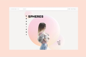 24款柔和的全息渐变球体形状背景素材 Gradient Spheres