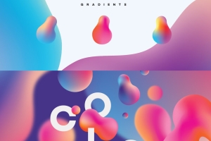 36款充满活力的流体渐变形状素材 Liquid Gradients Collection