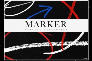 马克笔毛笔手绘标记动画特效复古划痕纹理视频素材 Marker Textures (Pro Version)
