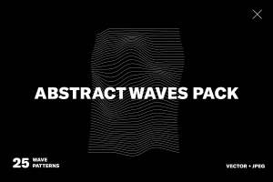 高质量抽象等高线波浪线波形矢量图形素材 Abstract Waves Pack 01