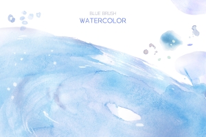 Blue Brush Watercolor 蓝色笔刷插图PSD分层素材 ti246a6406