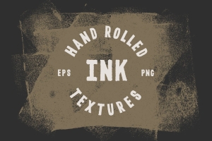 滚动墨水纹理图案设计素材Hand Rolled Ink Textures