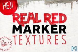 红色标记图案设计素材REAL RED MARKER TEXT