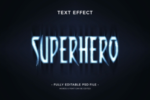 电影级海报主题字超级英雄立体字3D文字特效PSD模板