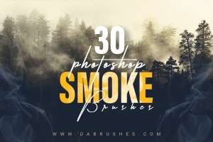 30套逼真的透明烟雾烟熏PS笔刷素材 Smoke Photoshop Brushes