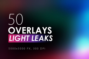 50款丰富多彩的渐变模糊散景漏光PS叠加层素材 Light Leak Overlays