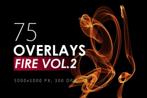 75款抽象火焰效果PS装饰元素叠加覆盖层素材 Abstract Fire Overlays Vol. 2