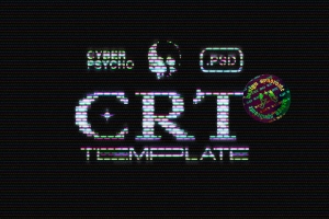 复古未来派老式CRT晶体管显示器失真像素故障艺术特效素材 CyberPsycho CRT Template