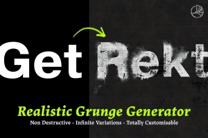 复古做旧燃烧灰烬水滴污渍损坏破旧效果PS插件 GetRekt Realistic Grunge Generator