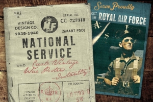 复古海报效果图层样式设计素材National-Service-War-Posters-Kit