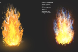 火焰效果高清图层合辑 Fire flames effect layer Premium Psd