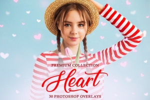爱了！“美炸天”温馨浪漫爱心图片效果叠加层素材合辑 Heart Photoshop Overlays