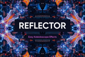 照片万花筒特效一键生成样机PSD模板 Reflector | Easy Kaleidoscope Effect