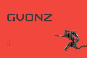 高质量赛博朋克科幻机械机能抽象极简主义工业美学英文字体 Gvonz Font Family