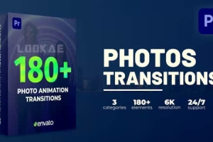 PR模板-多张图像重叠堆积过渡转场预设 Transitions Photo Animation