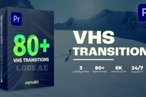 PR模板-80种故障损坏干扰视频转场过渡预设 Transitions VHS