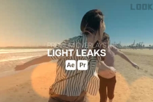 镜头光晕炫光动画叠加特效AE/PR模板 Premium Overlays Light Leaks