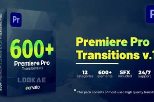 PR模板-600个视频转场过渡预设 Transitions for Premiere Pro