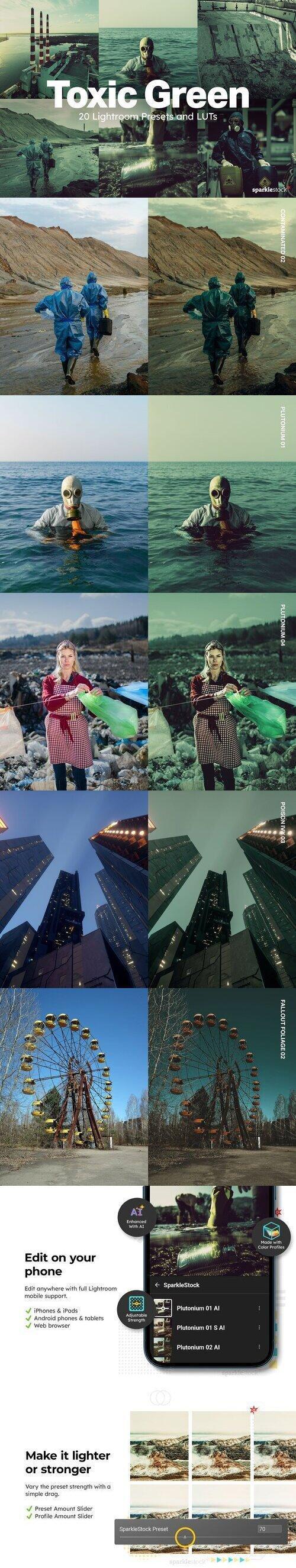 20 Toxic Green Lightroom Presets LUT