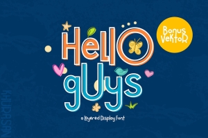可爱俏皮风格分层无衬线英文字体 Hello Guys #588153