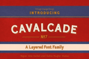 复古无衬线字体 Cavalcade  Layered Font