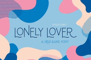 全新有趣的无衬线英文字体 Lonely Lover Font