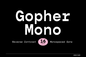 Gopher Mono 无衬线英文字体家族 Font Family