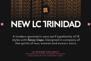 LC Trinidad 全套几何现代无衬线英文字体家族 Font Family