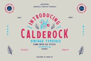 精美无衬线英文字体 Calderock Typeface + Extras