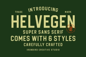 复古经典的邮票非衬线英文字体 Helvegen Super Sans