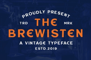 复古经典无衬线英文字体 Brewisten Vintage Font + ExtrasFREE