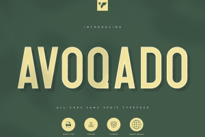 复古大胆运动健身旅行出行博客常用英文字体 Avoqado - All Caps Sans Typeface