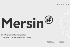 现代企业形象海报杂志排版无衬线英文字体全套下载 Mersin Font Family