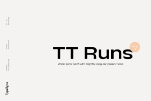 运动力量休闲品牌设计海报杂志排版无衬线英文字体 TypeType - TT Runs Font Family