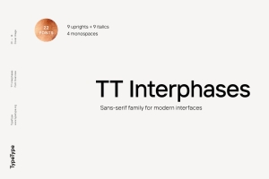 经典品牌杂志海报排版无衬线英文字体家族 TypeType - TT Interphases Font Family