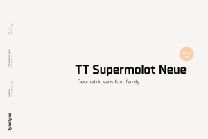 视频游戏电影品牌海报杂志排版英文无衬线字体家族 TT Supermolot Neue Font Family