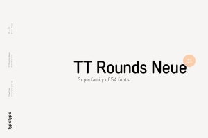 现代极简主义圆角几何英文字体家族 TT Rounds Neue Font Family - 54 Fonts