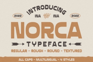 波西米亚复古经典粗犷英文字体 Norca Typeface