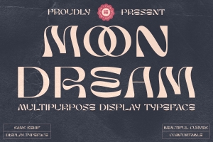 潮流酸性逆反差新怪诞主义杂志海报排版英文字体 Moon Dream Display Typeface
