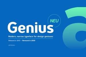 高质量极简艺术品牌设计海报杂志排版无衬线英文字体系列 Genius Font Family