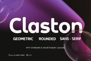 高质量几何圆润可爱卡通英文无衬线字体 Claston – Geometric Rounded Font