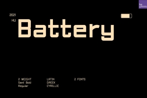 现代经典时尚海报排版英文数字字体 HU Battery