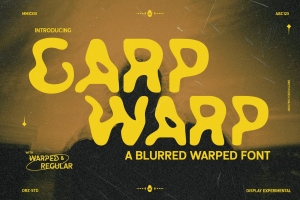 潮流酸性艺术实验性液态扭曲变形模糊英文无衬线字体 Garpwarp Blurred Warped Font
