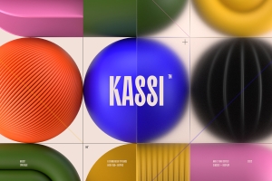 复古经典科学数字世界影响品牌设计海报杂志排版英文字体 Kassi Typeface