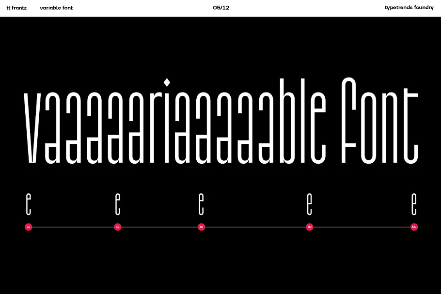 时尚实验性纤细轻盈细长无衬线装饰英文字体 TT Frantz variable typeface插图4