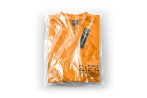 高质量透明塑料袋包装潮牌T恤设计贴图展示样机模板 Plastic Apparel Bag